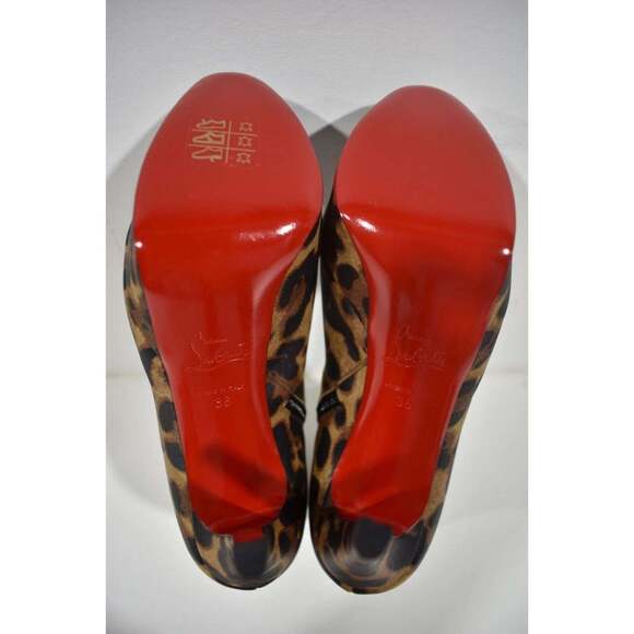 Christian Louboutin Bianca Booty 120 Leopard Brown Platform Ankle Heel Boot 36 - Picture 12 of 12